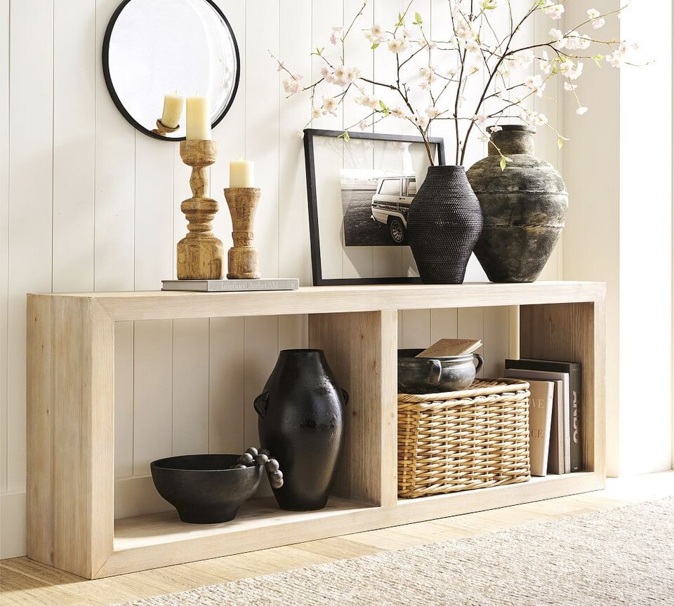 Woven Rattan Vase Collection, Black Pottery Barn Australia